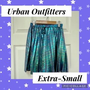 Urban Outfitters green metallic miniskirt extra small